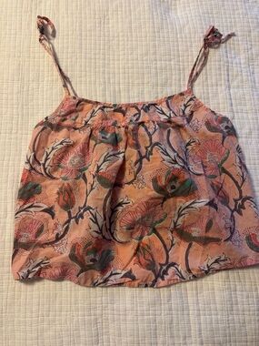 Lilla P Peach Floral Tie-Shoulder Cami